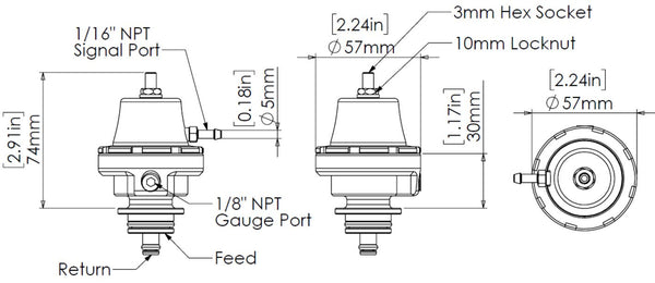 Turbosmart FPR6 Fuel Pressure Regulator - Suit -6AN