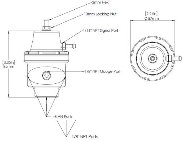 Turbosmart FPR8 Fuel Pressure Regulator - Suit -8AN