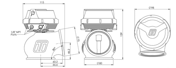 Turbosmart GenV PowerGate60 14psi - External Wastegate