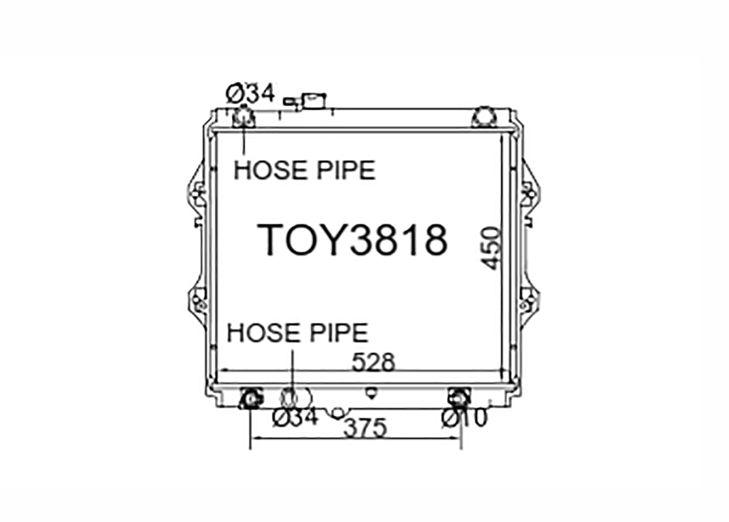 Toyota Hilux LN147 & LN152 3.0L [5L] Diesel 2000-2005 [Angled Lower Pi